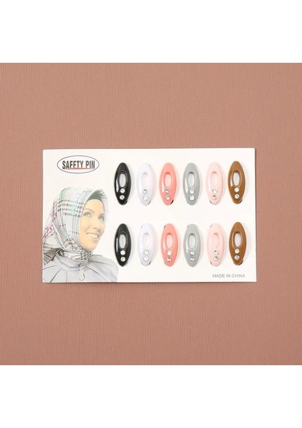 YSY866-03 12 Adet 12 8 Adet/paket Plastik Güvenlik Başörtüsü Broş Müslüman Eşarp Pimleri Taklidi Hicap Klip Toka Şal Pin Aksesuarları Takı Setleri (Yurt Dışından)