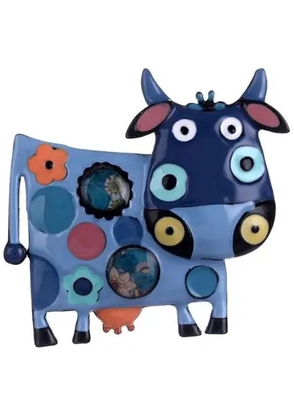 BO2103BLBE Satış Çocuklar Broş Hediye Emaye At Hayvan Inek Fil Boğa Moda Takı Yaka Iğnesi Erkek Kız Ceket Sanat Broşlar Kadınlar Için Yeni (Yurt Dışından)