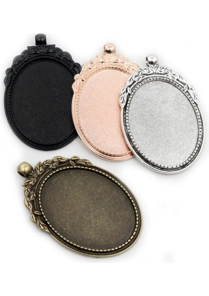 B4-23 5 Adet 30X40MM Iç Boyut Antik Gümüş Kaplama ve Bronz ve Siyah Cabochon Taban Ayarı Takılar Kolye (Yurt Dışından) fırsatları