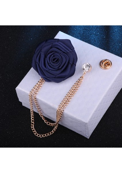 Gri Kore Damat Düğün Broş Kumaş Sanatı El Yapımı Gül Çiçek Broş Yaka Pin Rozeti Püskül Zincir Erkek Takım Elbise Aksesuarları (Yurt Dışından) fırsatları