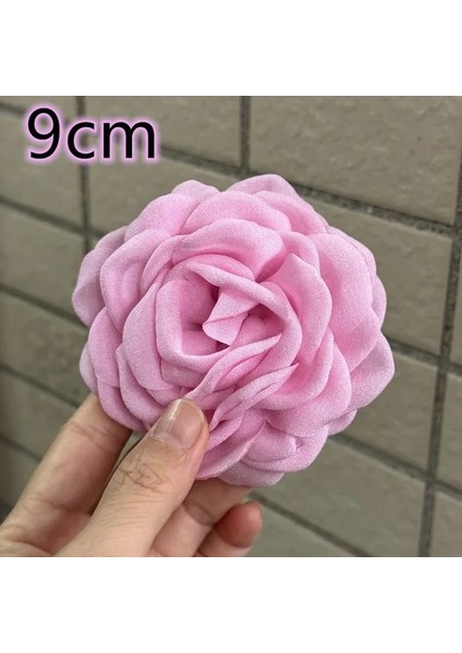 Açık Pembe 9-12 cm Moda Kumaş Broş Yanmış Yaprakları Çiçek Broş Pins Kadın Parti Giyim Aksesuarları Rozetleri Hediyeler 9/12 cm (Yurt Dışından)