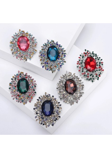 PINK1364-PK Beaut&berry Popüler Rhinestone Çiçek Broş 6 Renk Kadın Elbise Parti Ofis Rahat Pimleri Aksesuarları Hediyeler (Yurt Dışından) modelleri