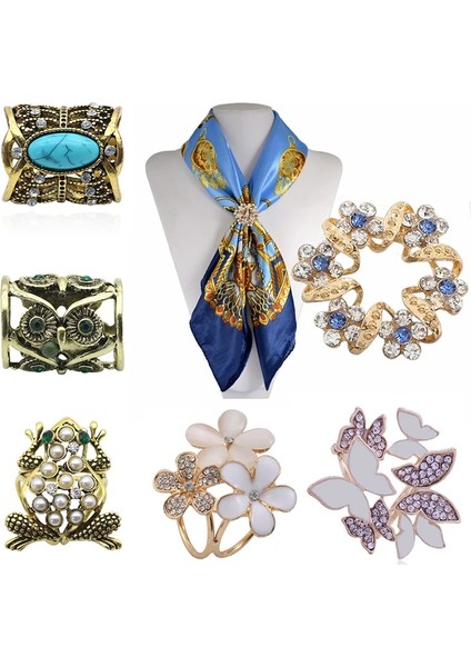 Turkuaz Gümüş Moda Emaye Kristal Çiçek Broş Eşarp Toka Bohemia Baykuş Kurbağa Kelebek Eşarp Klipleri Vintage Hayvan Figürlü Mücevherat Kadınlar Için Hediyeler (Yurt Dışından) fiyatları