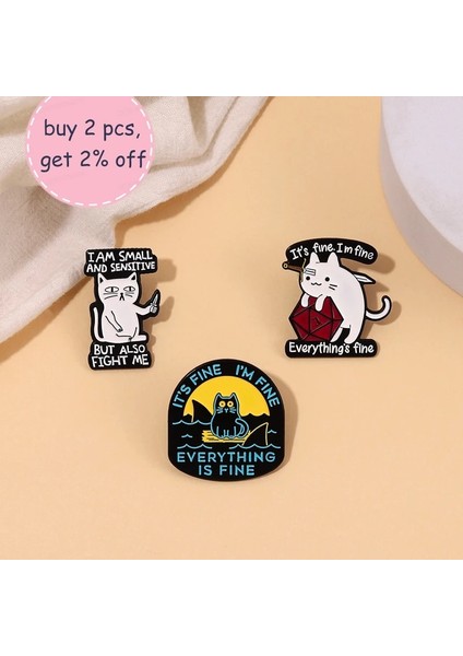 CZ0411 20 Yüz Zar Oyunu Emaye Pimleri Karikatür Siyah Kedi Köpekbalığı Kılıç Hançer Broş Hayvan Rozetleri Trendy Yaka Takı Arkadaşlar Için Hediye (Yurt Dışından)