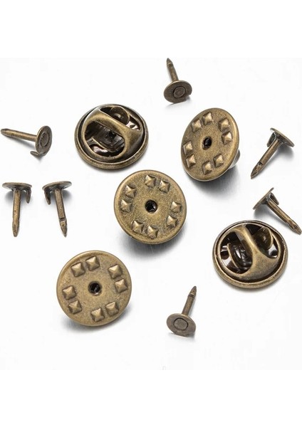 Antik Bronz Set 200 Adet 1 Paket Altın Rodyum Bakır Tırnak Kravat Tack Pimi Debriyaj Kelebek Toka Broş Tabanı Kadınlar Için Diy Takı Dekorasyon Yapma Malzemeleri (Yurt Dışından)