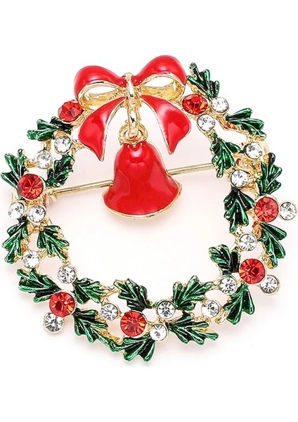 024 Chirloys Moda Noel Pimleri Hediyeler Noel Çanları Çelenk Kar Tanesi Yıldız Kristal Broş Kadınlar Için Renkli Yeni Yıl Broş (Yurt Dışından) modelleri