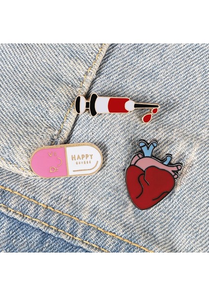 Diş 3 Sıcak Yaratıcı Tıbbi Pimler Kalp Kan Damarı Ilaç Iğne Broş Cerrah Hemşire Doktor Çantası Için Hediyeler Denim Aksesuarları Takı (Yurt Dışından) fiyatları