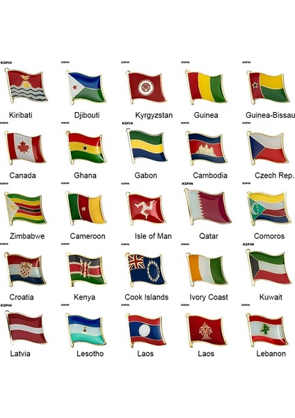 KS0077 Bayrak Rozeti Ülke Bayrağı Rozeti Bayrağı Broş Ulusal Bayrak Yaka Pin Uluslararası Seyahat Pimleri Koleksiyonları (Yurt Dışından)