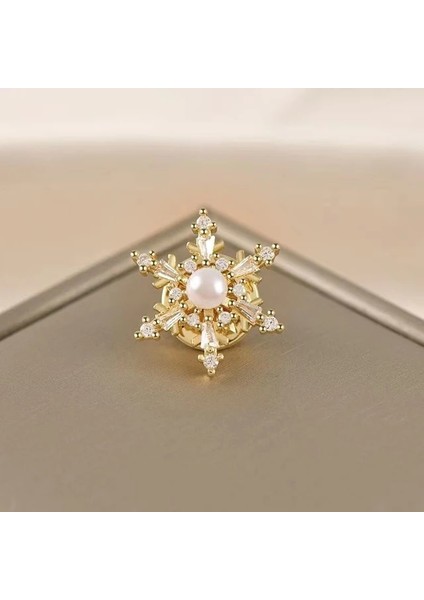 Pic Olarak Moda Takılar Dönebilen Spinner Kristal Rhinestones Kar Tanesi Broş Pins Kadınlar Için Düğün Takısı Broş Aksesuar (Yurt Dışından)