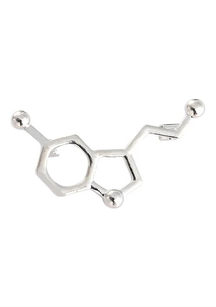 Serotonin Serotonin Molekülleri Gen Zincir Pimleri Gümüş Renk Metal Broş Sırt Çantaları Elbise Yaka Pin Rozetleri Takı Hediye Çocuklar Arkadaşlar Için (Yurt Dışından)