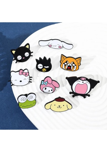 Gösterildiği Gibi Sanrio Karikatür Broş Anime Aksiyon Figürleri Hello Kitty Kuromi Melodi Büyük Kafa Broş Emaye Takı Pimleri Çocuk Doğum Günü Hediyeleri (Yurt Dışından)