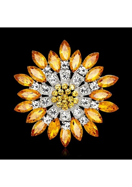 Beyaz Broş Pin Takı Yeni Moda Retro Kadın Moda Çiçek Broş Kristal Rhinestone Takı Düğün Arkadaşlık Parti Hediye Için (Yurt Dışından)