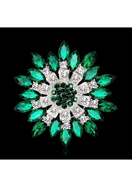 Beyaz Broş Pin Takı Yeni Moda Retro Kadın Moda Çiçek Broş Kristal Rhinestone Takı Düğün Arkadaşlık Parti Hediye Için (Yurt Dışından)