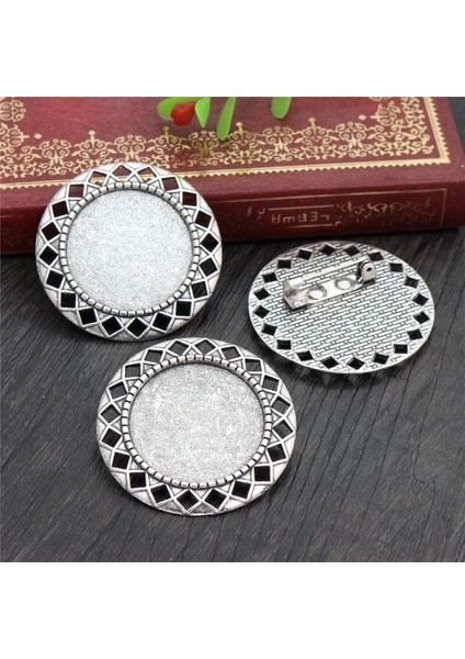 A3-27 Yeni Moda 5 Adet 25MM Iç Boyut Antik Gümüş Kaplama Bronz Broş Yapraklar Tarzı Cabochon Taban Ayarı (Yurt Dışından)