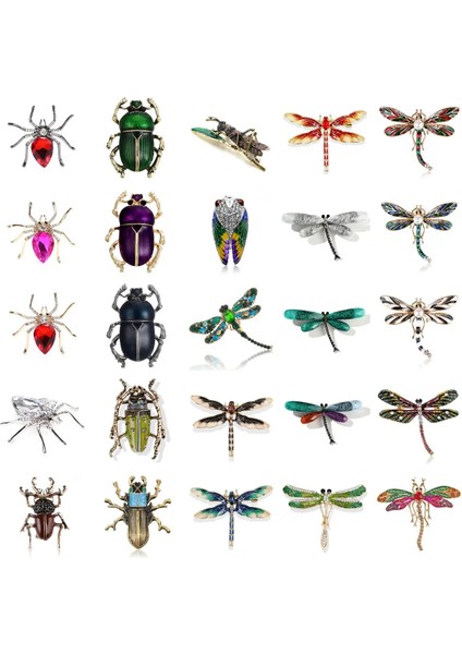 1 Adet Gösterildiği Gibi Böcek Broş Kadın Erkek Örümcek Broş Takı Kristal Emaye Broş Rhinestone Dragonfly Takı (Yurt Dışından) fiyatları