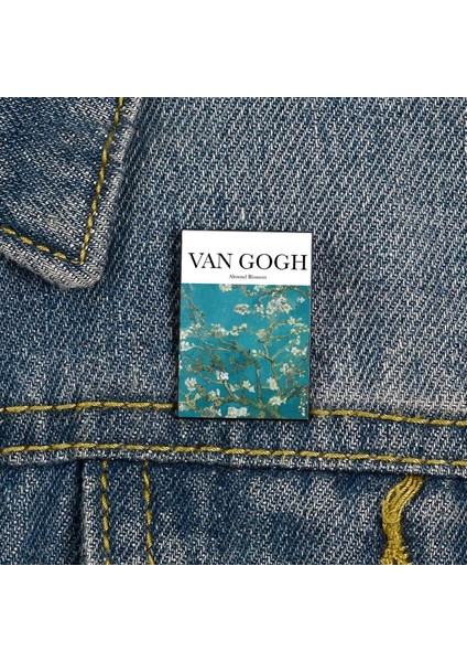XC223 Moda Van Gogh Badem Çiçeği Baskılı Komik Vintage Broş Gömlek Yaka Öğretmen Çantası Sevgilisi Kız Için Sevimli Rozet Karikatür Pimleri (Yurt Dışından)