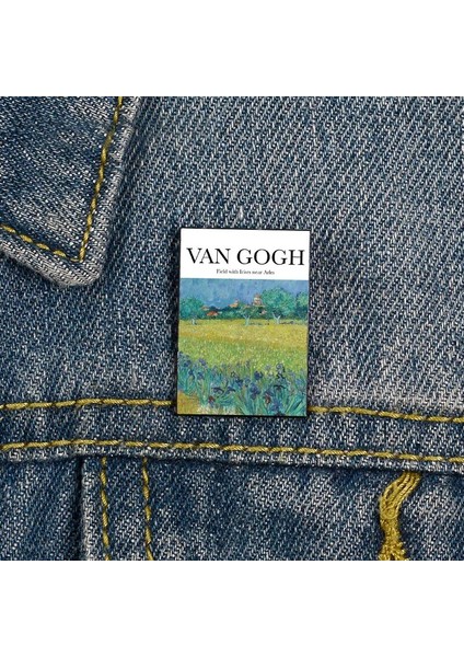 XC223 Moda Van Gogh Badem Çiçeği Baskılı Komik Vintage Broş Gömlek Yaka Öğretmen Çantası Sevgilisi Kız Için Sevimli Rozet Karikatür Pimleri (Yurt Dışından)