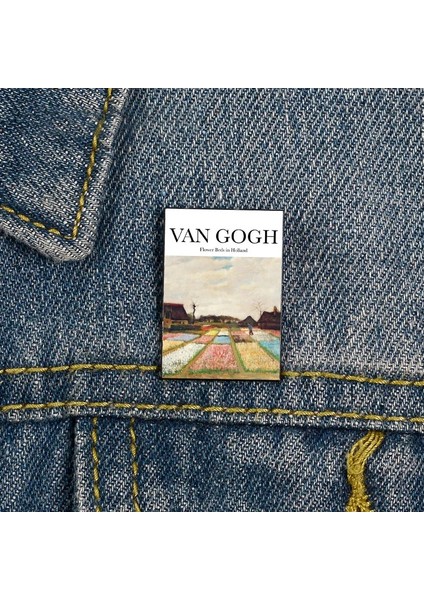 XC223 Moda Van Gogh Badem Çiçeği Baskılı Komik Vintage Broş Gömlek Yaka Öğretmen Çantası Sevgilisi Kız Için Sevimli Rozet Karikatür Pimleri (Yurt Dışından)