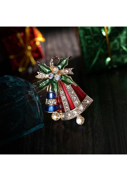 Stil 6 Rinhoo Trendy Noel Jingle Bells Ilmek Broşlar Rhinestone Noel Kar Tanesi Çiçek Çelenk Yıldız Kalp Yaka Pin Yeni Yıl Hediyesi (Yurt Dışından) fırsatları