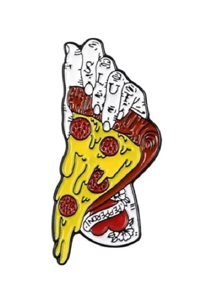 WY0886 Pizza Noel Ağacı Metal Emaye Broş Karikatür Ufo Gramofon Gezegen Kraliçe Rozet Pin Moda Sevimli Yaka Sırt Çantası Takı Hediye (Yurt Dışından)
