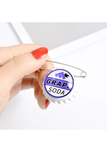 Stil 1 Üzüm Soda Bira Şişesi Yaratıcı Karikatür Yuvarlak Broş Kesim Pin Yaz Taze Meyve Bira Rozeti Emaye Meyve Takı Hediye Yaratıcı (Yurt Dışından) fırsatları