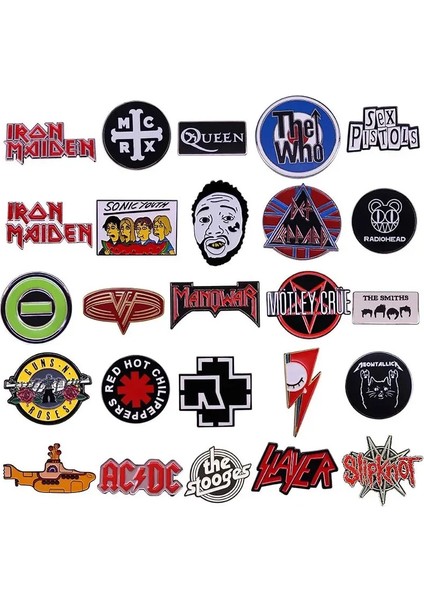 11 Rock Grubu Anime Yaka Iğnesi Kot Sırt Çantası Emaye Broş Pin Kadın Moda Takı Hediyeler Karikatür Rozetleri (Yurt Dışından)