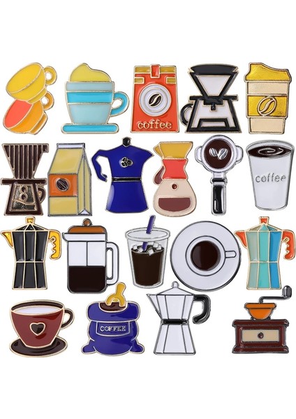 XZ7902 Kahve Zihin Emaye Pimleri Cafe Latte Sanat Fasulye Pot Kupa Bardak Barista Broş Düğme Rozeti Karikatür Takı Hediye Arkadaşlar (Yurt Dışından)