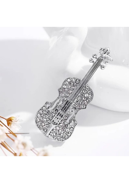 XZ0265-26 1 Parça Moda Kadın Keman Broş Iğneler Punk Kişilik Broş Kristal Rhinestone Pin Takı Aksesuarları Broş (Yurt Dışından)