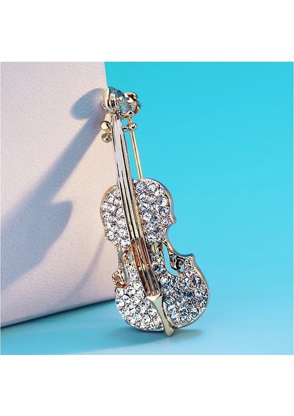XZ0265-26 1 Parça Moda Kadın Keman Broş Iğneler Punk Kişilik Broş Kristal Rhinestone Pin Takı Aksesuarları Broş (Yurt Dışından)