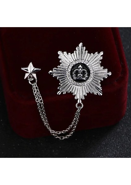 J 104 Huishi Kristal Broş Altın Geminin Çapa Dümen Broşlar Erkek Takım Elbise Rozeti Yaka Pin Erkekler Kadınlar Için Zincir Noel Hediyesi (Yurt Dışından)