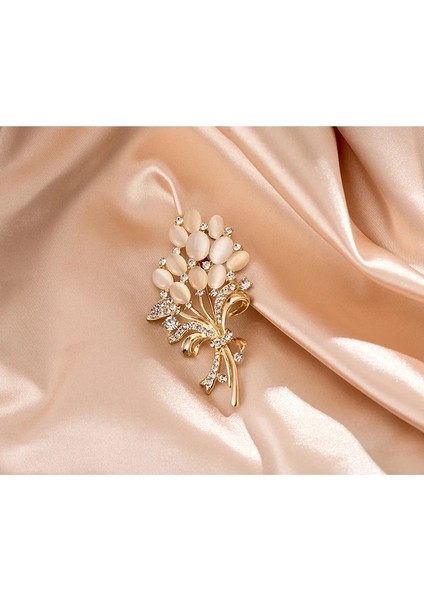 02 Kedi Gözü Taş Bitki Buketi Taklidi Broşlar Kadın Kıyafetleri Için Rozetleri Takım Elbise Elbise Moda Gösterisi Lüks Aksesuarlar (Yurt Dışından) indirimleri