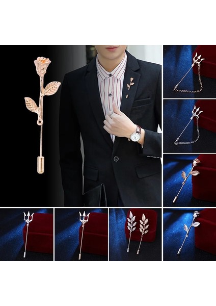 M5 Simli Aslsaw Çok Stilleri Uzun Iğne Ekleme Kapağı Metal Broş Pin Takım Elbise Gömlek Yaka Pimleri Hem Erkekler Hem De Kadınlar Için Korsaj Broşlar (Yurt Dışından)