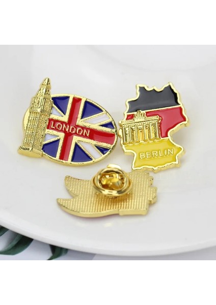 Stil 27 Bayrak Pin Koleksiyonu Çeşitli Ülkeler Bayrağı Yaka Pin Dünyaca Ünlü Bina Rozetleri Takı Arkadaşlar Için Hediye (Yurt Dışından) fırsatları