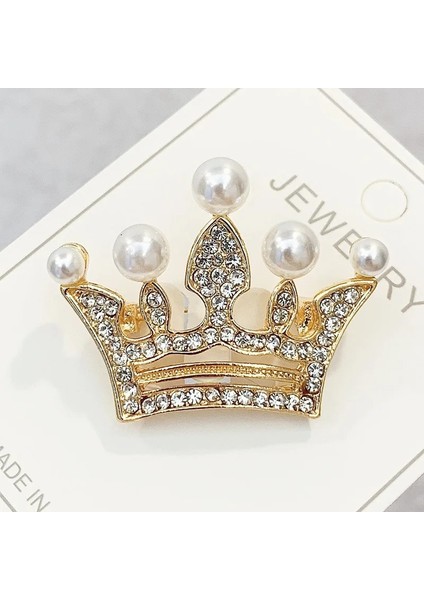 14 Moda Taç Broş Altın Rengi Gümüş Renk Şeffaf Taklidi Pimleri Elbise Dekorasyon Toka Rozeti Takı Aksesuarları Kadınlar Için (Yurt Dışından) fiyatları