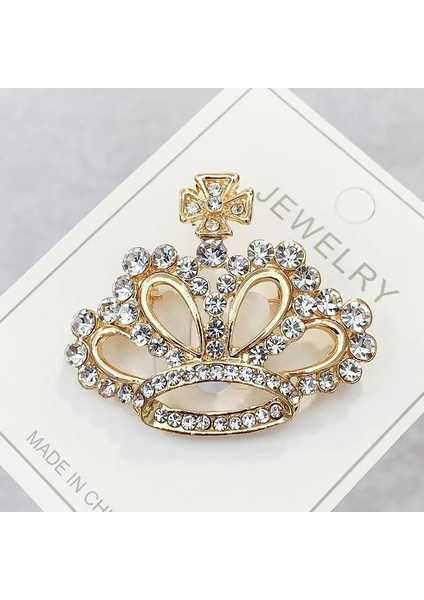 14 Moda Taç Broş Altın Rengi Gümüş Renk Şeffaf Taklidi Pimleri Elbise Dekorasyon Toka Rozeti Takı Aksesuarları Kadınlar Için (Yurt Dışından) modelleri