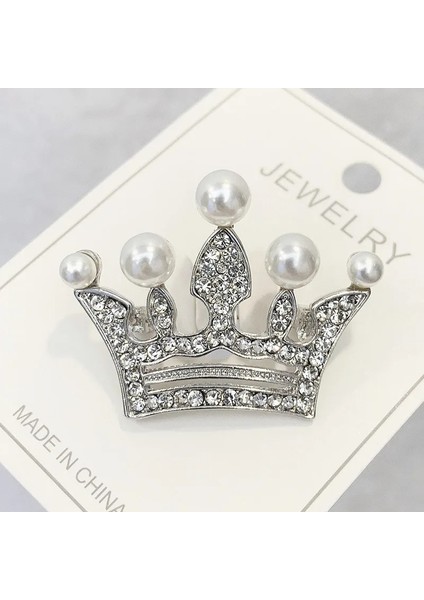 14 Moda Taç Broş Altın Rengi Gümüş Renk Şeffaf Taklidi Pimleri Elbise Dekorasyon Toka Rozeti Takı Aksesuarları Kadınlar Için (Yurt Dışından) fırsatları