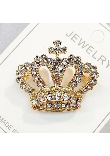 14 Moda Taç Broş Altın Rengi Gümüş Renk Şeffaf Taklidi Pimleri Elbise Dekorasyon Toka Rozeti Takı Aksesuarları Kadınlar Için (Yurt Dışından) indirimleri