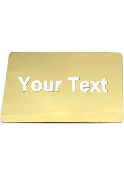 Parlak Altın 80X30X0.4MM Özelleştirilebilir Broş Pin Kişiselleştirilmiş Kazınmış Metin Logo Iş Kimlik Plakası Çelik Metal Etiket Adres Plak Ev Kapı Numarası (Yurt Dışından)