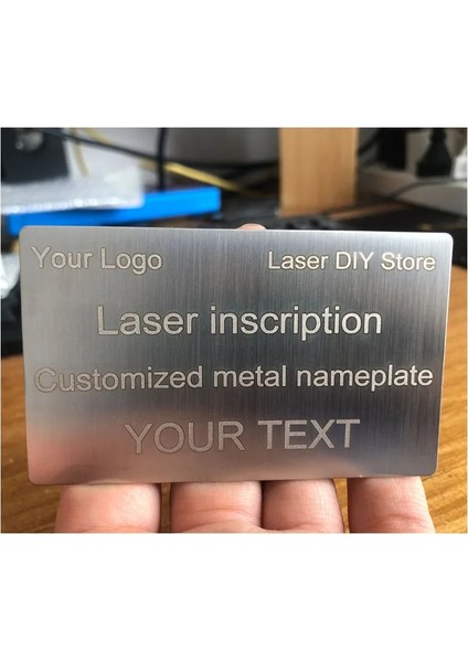 Parlak Altın 80X30X0.4MM Özelleştirilebilir Broş Pin Kişiselleştirilmiş Kazınmış Metin Logo Iş Kimlik Plakası Çelik Metal Etiket Adres Plak Ev Kapı Numarası (Yurt Dışından)