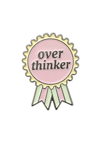 Ödülü Overthinker Emaye Pin Özel Overthinking Ödülü Beyin Kafatası Kitap Broş Çanta Yaka Pin Karikatür Rozeti Takı Arkadaşlar Için Hediye (Yurt Dışından)