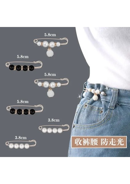 6 Parça Set C Kadın Yeni Bel Iğne Kot Etek Bel Büyük Değişim Küçük Anti-Koşu Pin Sabit Elbise Bel Toka Klip Broş H1369 (Yurt Dışından)