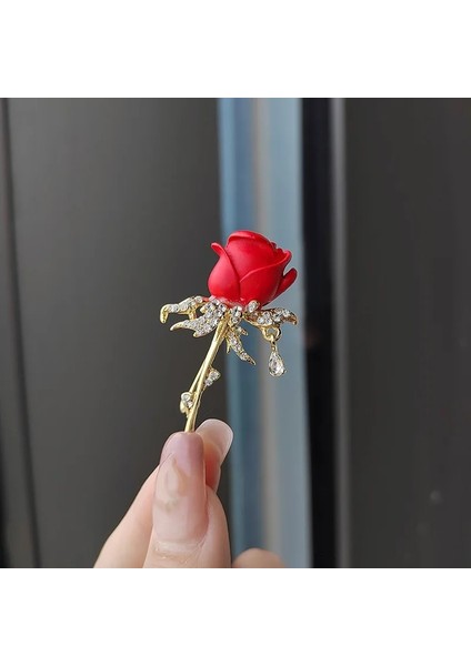 XZ0042-2 50 Adet Lale Gül Broş Kadınlar Için Trendy Tasarım Zarif Korsaj Moda Broş Pin Elbise Lüks Zirkon Takı Aksesuarları Parti Hediyeler (Yurt Dışından) fırsatları