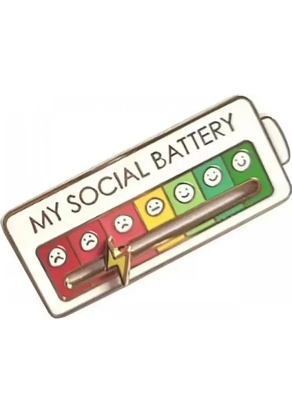 Beyaz Pil Benim Sosyal Pil Ruh Hali Dönüşüm Broş Emaye Pin Ruh Hali Tracker Metal Rozetleri Broş Sırt Çantası Takı Aksesuarla Hediye Pimleri (Yurt Dışından)