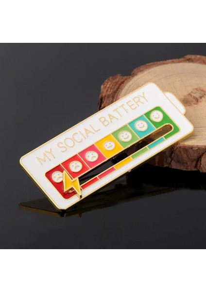 Beyaz Pil Benim Sosyal Pil Ruh Hali Dönüşüm Broş Emaye Pin Ruh Hali Tracker Metal Rozetleri Broş Sırt Çantası Takı Aksesuarla Hediye Pimleri (Yurt Dışından) indirimleri