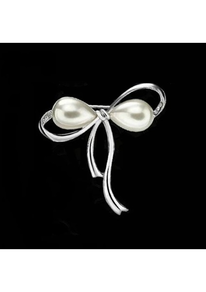 Gümüş Yay Moda Kristal Broş Zarif Bauhinia Broş Yaka Pin Rhinestone Broş Korsaj Düğün Takı Kadınlar (Yurt Dışından)