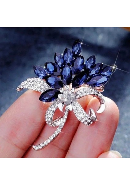 Gümüş Yay Moda Kristal Broş Zarif Bauhinia Broş Yaka Pin Rhinestone Broş Korsaj Düğün Takı Kadınlar (Yurt Dışından) indirimleri