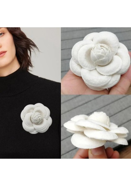 Siyah Beyaz-Pu Lüks Büyük Broş Kadın Eşarp Toka Pin Kumaş Sanat Kumaş Çiçek Broş Moda Giyim Takı Aksesuarları Kız Hediyeler (Yurt Dışından) fiyatları
