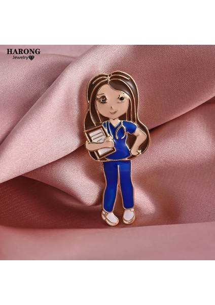 Hemşire 4 Harong Güzel Hemşire Şekli Broş Pin Doktor Tıbbi Hastane Yaka Iğnesi Üniforma Sırt Çantası Karikatür Rozeti Kadın Broş Takı (Yurt Dışından) fiyatları