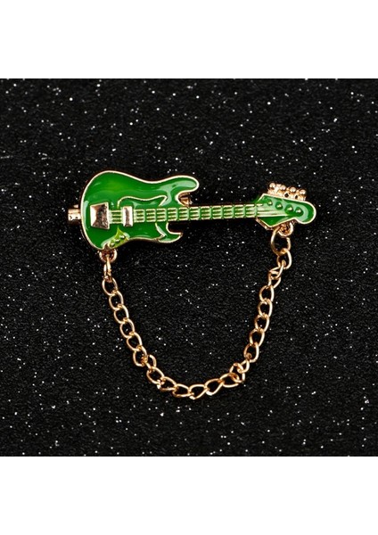 F Gitar Broş Müzisyen Metal Püsküller Zincir Yaka Pin Moda Mini Rock Grubu Broş Kadın Erkek Takım Elbise Ceket Konfeksiyon Elbise Rozeti (Yurt Dışından) fırsatları