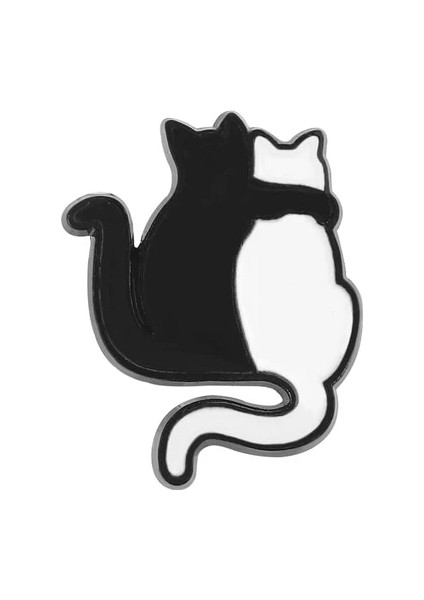 Kucaklama Kedi Karikatür Hayvan Broş Siyah Beyaz Çift Kedi Balık Kılçığı Emaye Pimleri Elbise Yaka Yaka Pin Çanta Metal Rozetleri Takı Sevgilisi Için (Yurt Dışından)